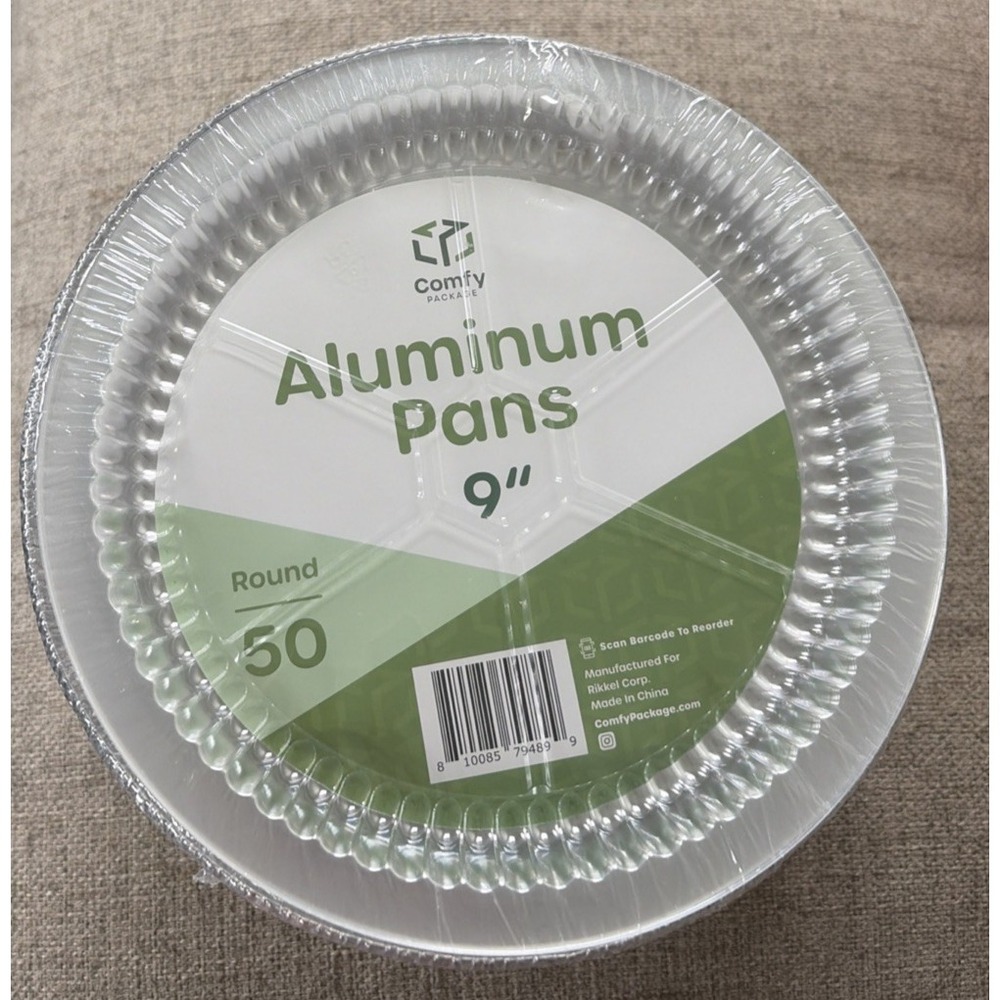 Farm Stand Bake SALE 50 Pack LOT 9" Pie Pan Disposable Round Aluminum Dish w/Lid
